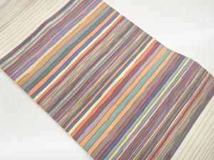 ふくれ織横縞模様織出し名古屋帯